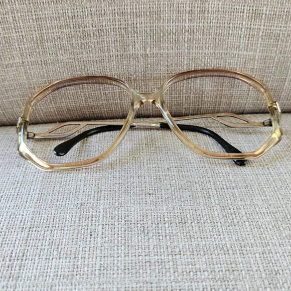 Vintage Eyeglasses Frame Tan Clear/Gold Tone Glasses Frame 52[]15 135 Eye Wear - Picture 3 of 11